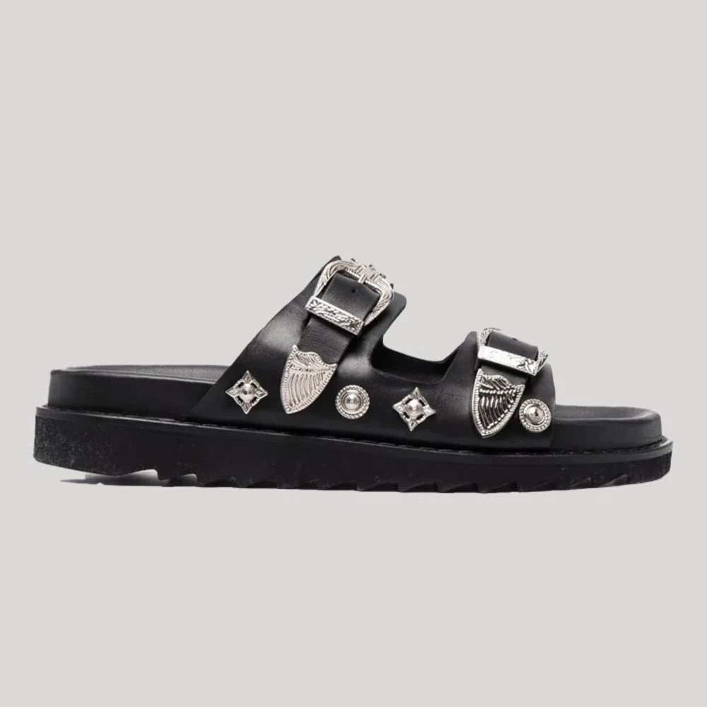 Sezanni Berlin Western Embellished Studded Sandals
